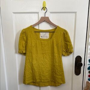 Notperfectlinen NPL Linen Puff Sleeve Top